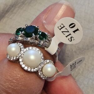Fragrant JEWELS tristone Rings Size 10 And 9 Nwt